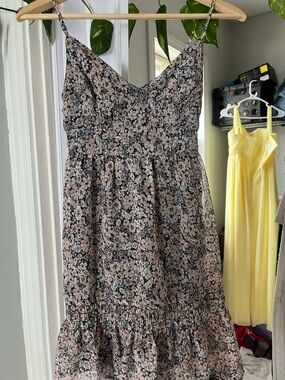 Floral Spaghetti-Strap Sundress in Blush and Blue